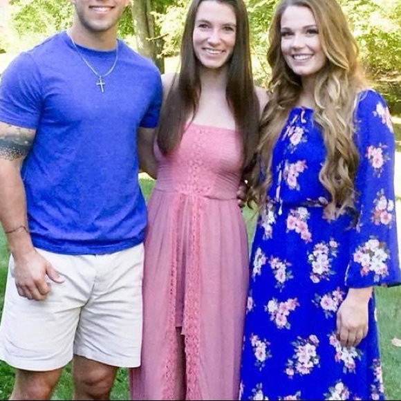 Pink Strapless HighLow Shorts Romper w/ long skirt - Picture 2 of 5